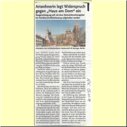 2014 11-05 Anwohnerin legt Widerspruch gegen HaD ein